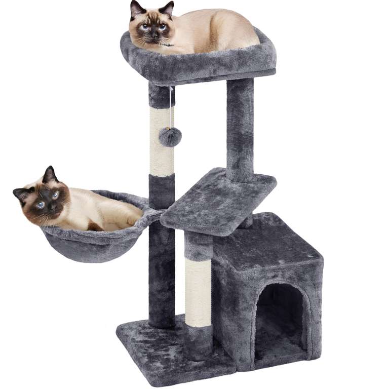Yaheetech Cat Tree 87cm Small Cat Tower w/Scratching Posts, Dark Grey - Sold & Dispatched By Yaheetech UK